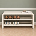 Norvella Solid Wood 2-Tier Shoe Storage Bench