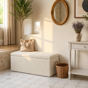 Off white storage bench