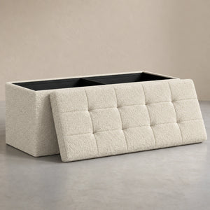 Off white storage ottoman bench