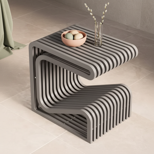 RegalNest C-Shaped Solid Wood Side Table - Furely