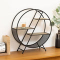 Modern Round Iron Display Shelf – Circle Wall Stand for Decor & Plants