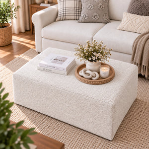White ottoman living room furniture